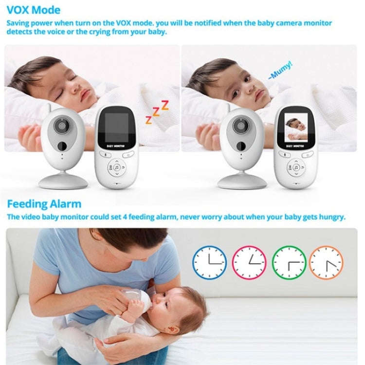 R306 Room Temperature Monitor Intercom Camera 2.0-inch Night Vision Wireless Baby Monitor(AU Plug)