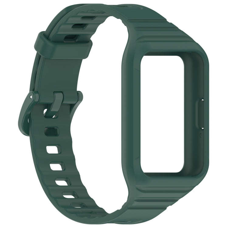 For Samsung Galaxy Fit 3 Integrated TPU Watch Band(Dark Green)
