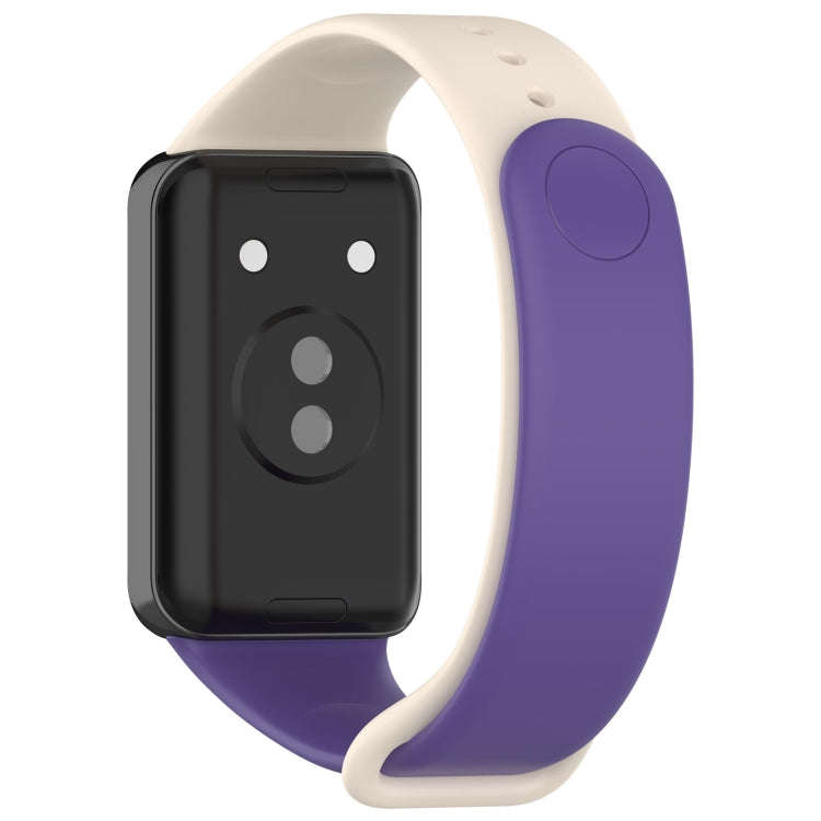 For Honor Band 9 Solid Color TPU Watch Band(Purple+Starlight)