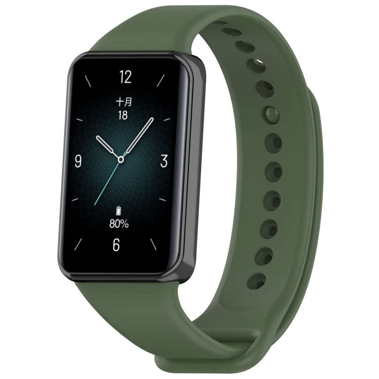 For Honor Band 9 Solid Color TPU Watch Band(Dark Green)