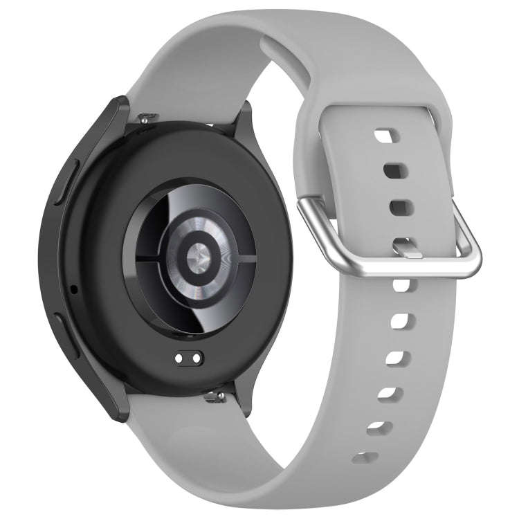 For Xiaomi Watch 2 Solid Color Metal Silver Buckle Silicone Watch Band, Size: L(Gray)