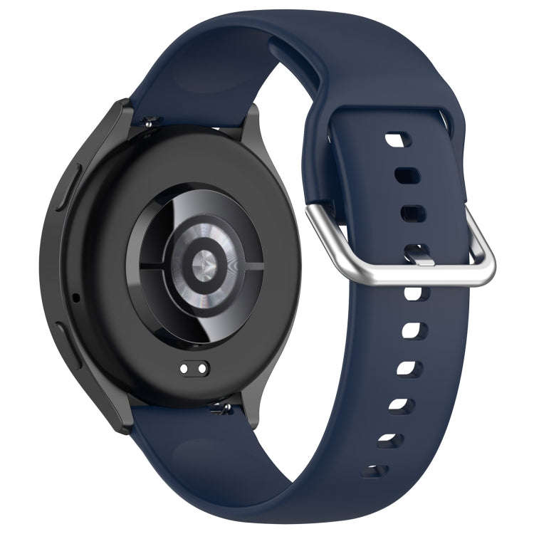 For Xiaomi Watch 2 Solid Color Metal Silver Buckle Silicone Watch Band, Size: L(Dark Blue)