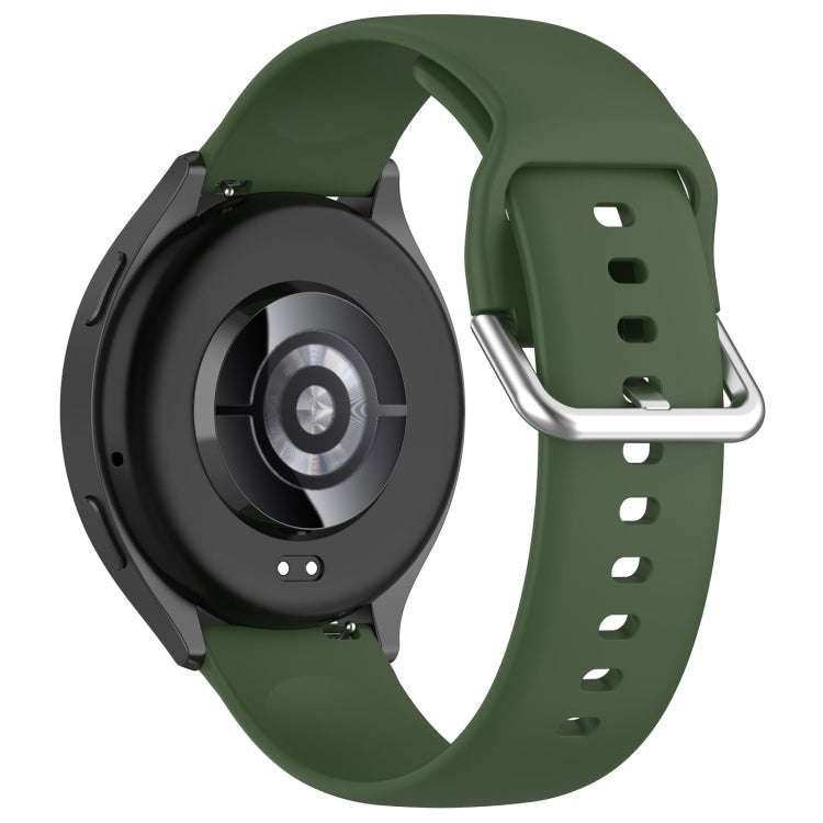 For Xiaomi Watch 2 Solid Color Metal Silver Buckle Silicone Watch Band, Size: L(Army Green)