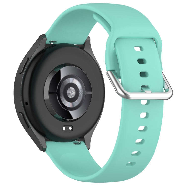 For Xiaomi Watch 2 Solid Color Metal Silver Buckle Silicone Watch Band, Size: L(Cyan)