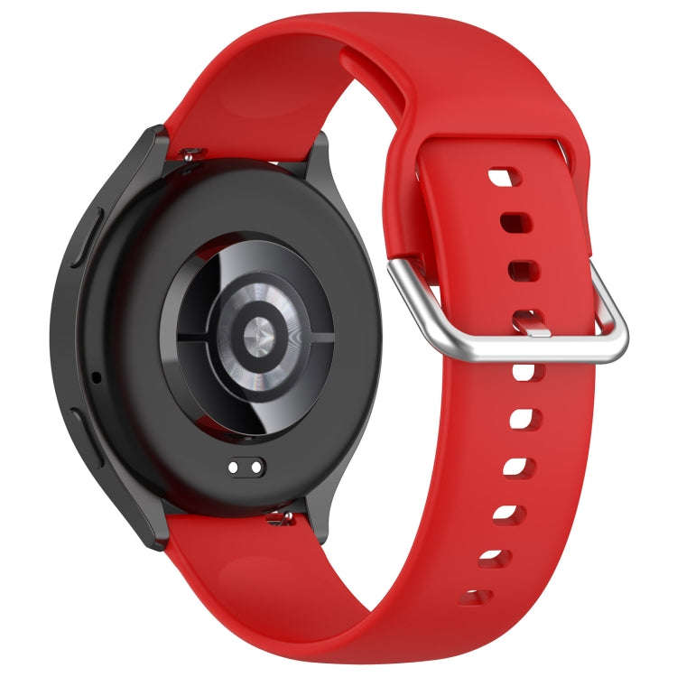 For Xiaomi Watch 2 Solid Color Metal Silver Buckle Silicone Watch Band, Size: L(Red)