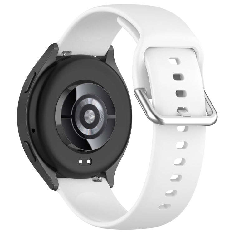 For Xiaomi Watch 2 Solid Color Metal Silver Buckle Silicone Watch Band, Size: L(White)