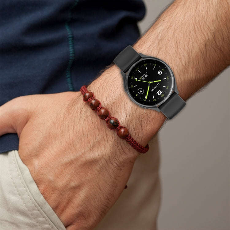 For Xiaomi Watch 2 Solid Color Metal Silver Buckle Silicone Watch Band, Size: L(Cyan)