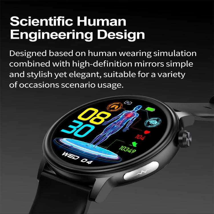 ET470 1.39 inch Color Screen Smart Watch Silicone Strap, Support Bluetooth Call / ECG(Blue)