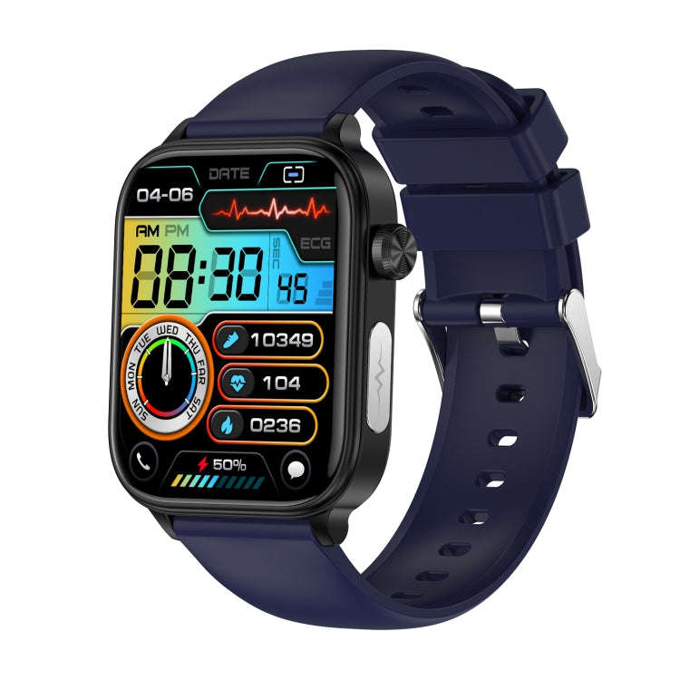 ET570 1.96 inch Color Screen Smart Watch Silicone Strap, Support Bluetooth Call / ECG(Blue)