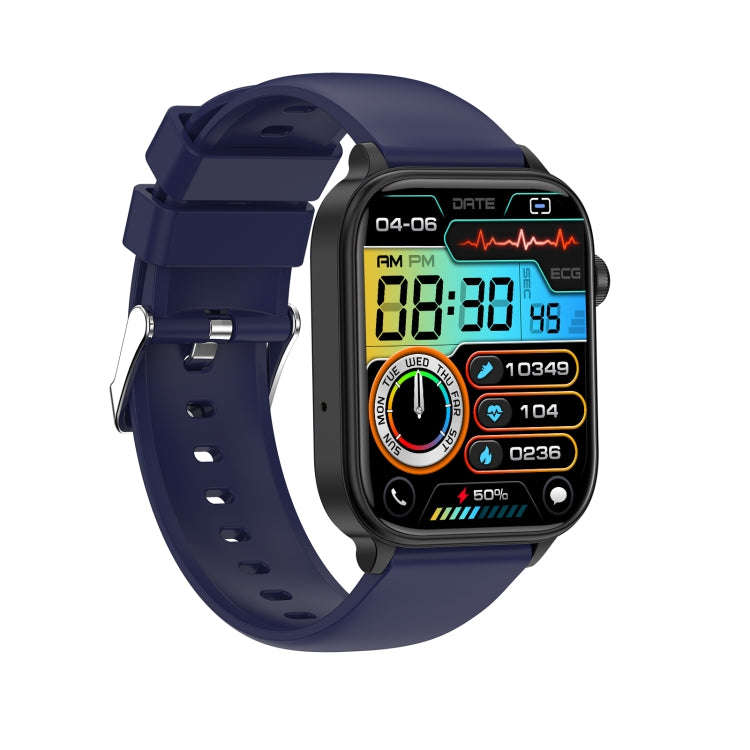 ET570 1.96 inch Color Screen Smart Watch Silicone Strap, Support Bluetooth Call / ECG(Blue)