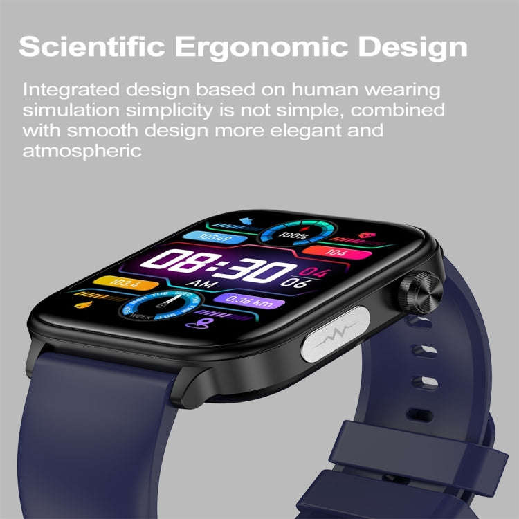 ET570 1.96 inch Color Screen Smart Watch Silicone Strap, Support Bluetooth Call / ECG(Blue)