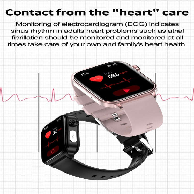 ET570 1.96 inch Color Screen Smart Watch Silicone Strap, Support Bluetooth Call / ECG(Blue)
