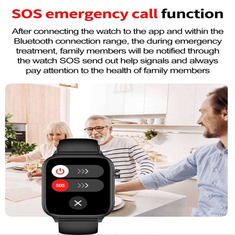 ET570 1.96 inch Color Screen Smart Watch Silicone Strap, Support Bluetooth Call / ECG(Blue)