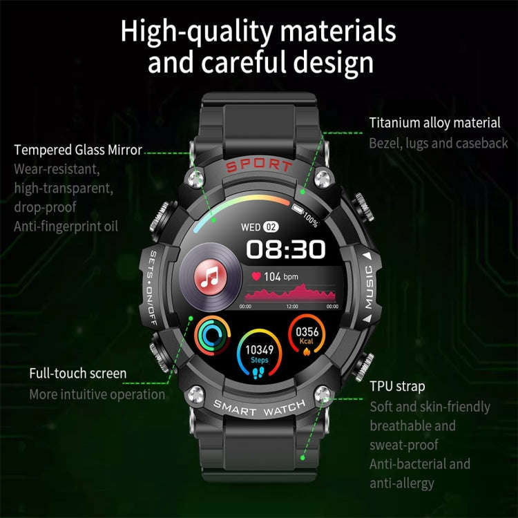 T96 1.52 inch Amoled Screen 2 in 1 Bluetooth Earphone Smart Watch(Silver)
