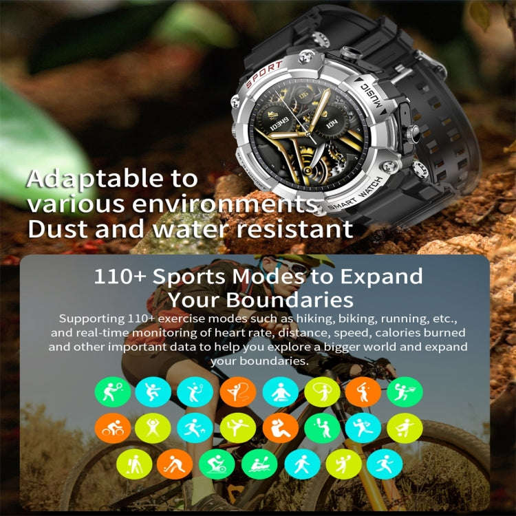 T96 1.52 inch Amoled Screen 2 in 1 Bluetooth Earphone Smart Watch(Silver)