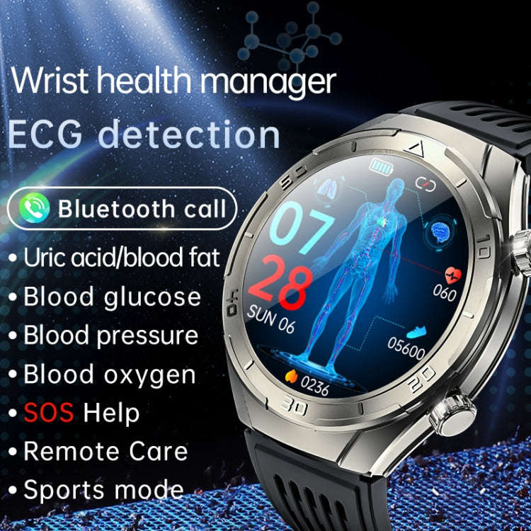 FD02 1.46 inch Color Screen Smart Watch, Support CES Sleep Aid / ECG Detection(Black)