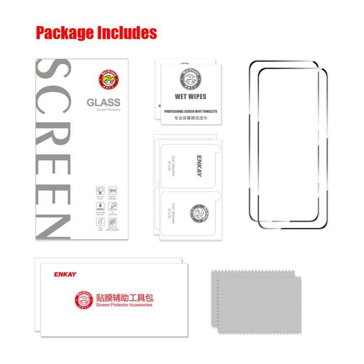 For Infinix GT 30 Pro 2pcs ENKAY Full Glue High Aluminum-silicon Tempered Glass Film