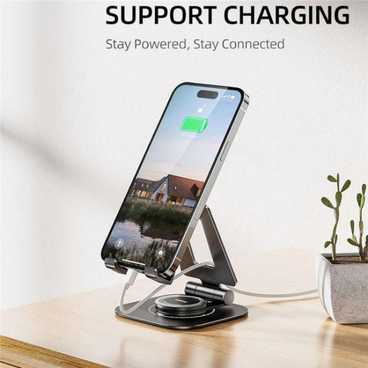 AS007-XS Adjustable Aluminum Alloy Desktop Phone Stand(Black)