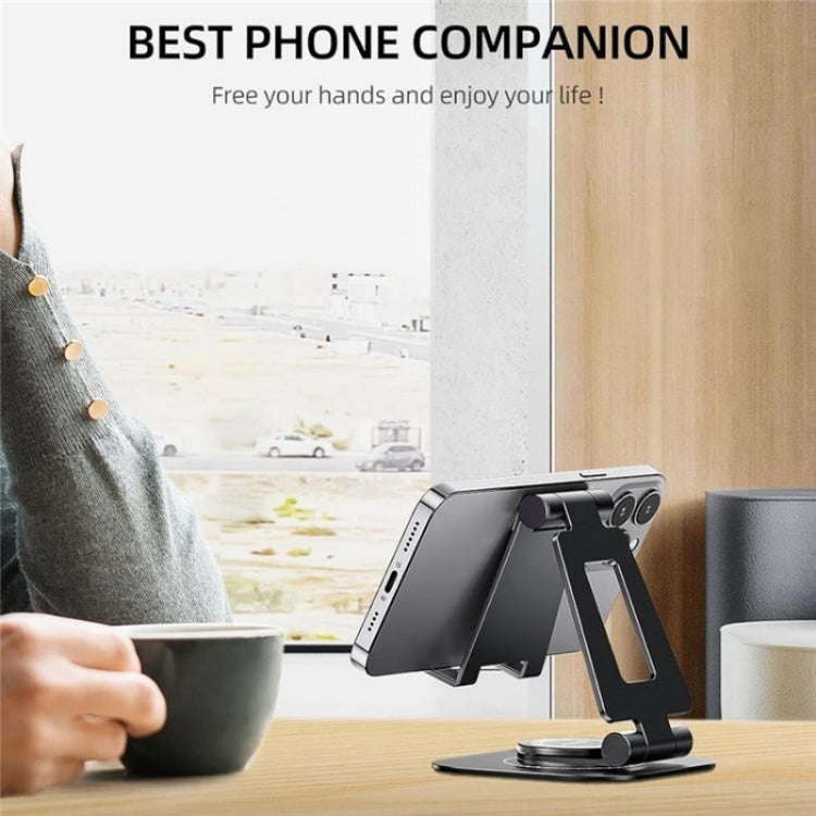 AS007-XS Adjustable Aluminum Alloy Desktop Phone Stand(Black)