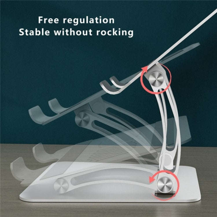 AS010-BMW Aluminum Alloy Notebook Computer Riser Desktop Laptop Stand Holder(Grey)