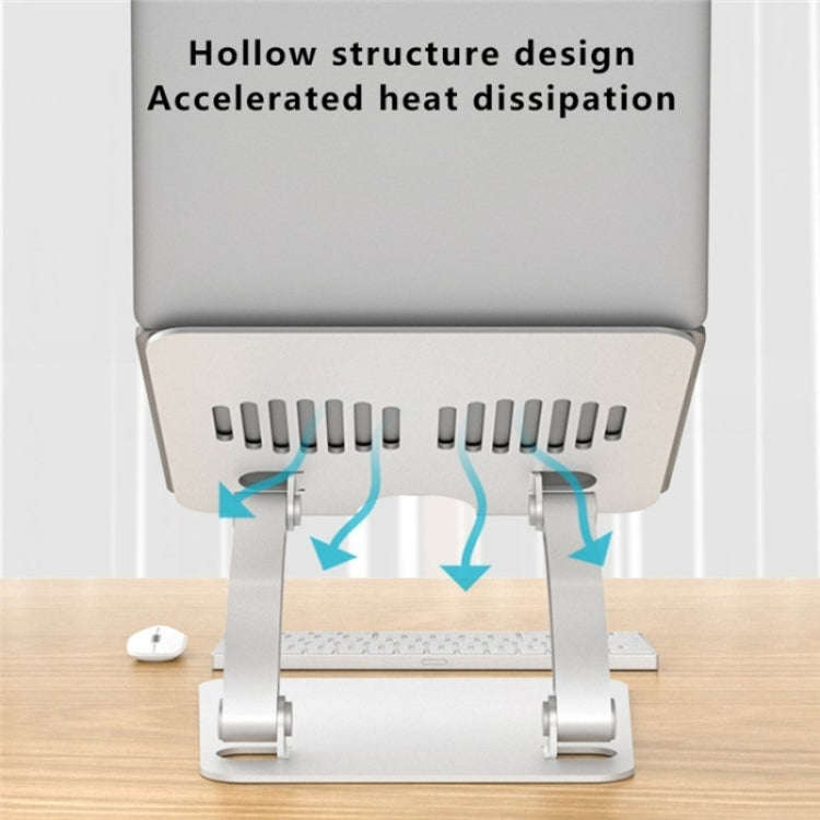 AS010-BMW Aluminum Alloy Notebook Computer Riser Desktop Laptop Stand Holder(Grey)