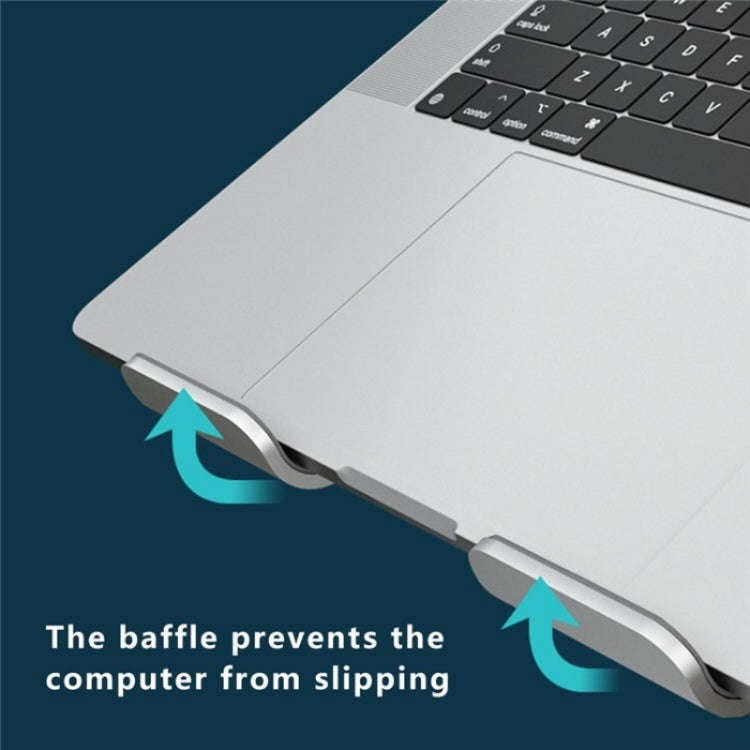 AS010-BMW Aluminum Alloy Notebook Computer Riser Desktop Laptop Stand Holder(Grey)