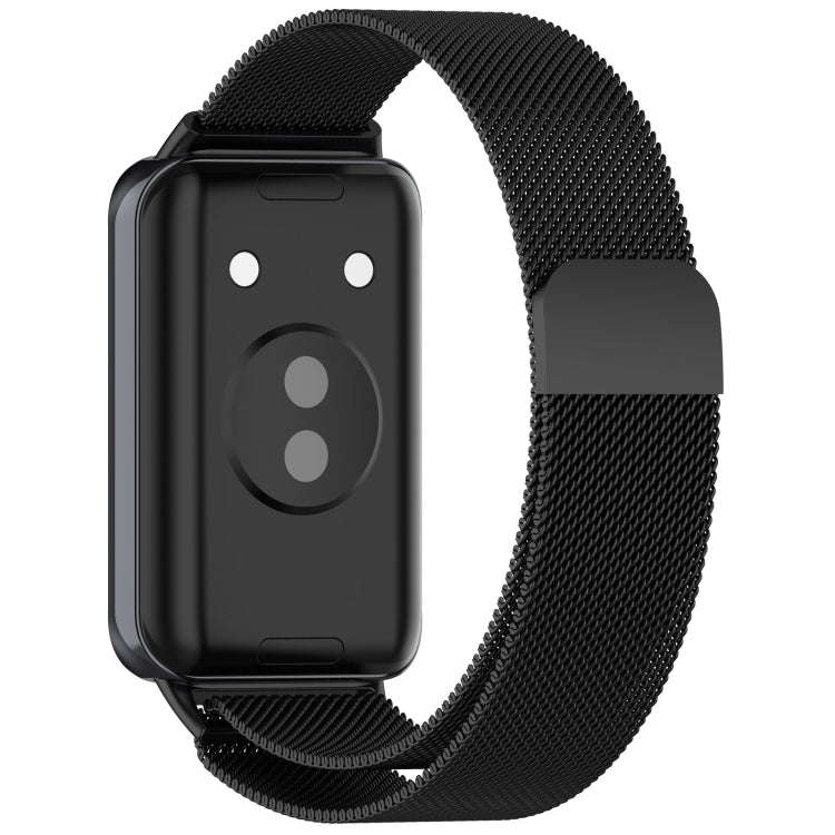 For Honor Band 9 Milan Magnetic Steel Mesh Watch Band(Black)