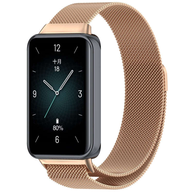 For Honor Band 9 Milan Magnetic Steel Mesh Watch Band(Rose Gold)