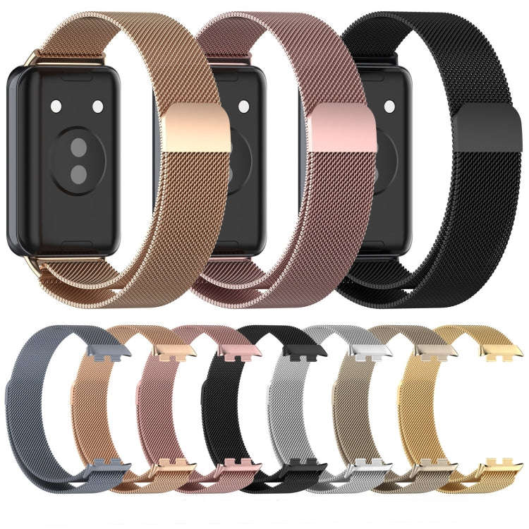 For Honor Band 9 Milan Magnetic Steel Mesh Watch Band(Gold)