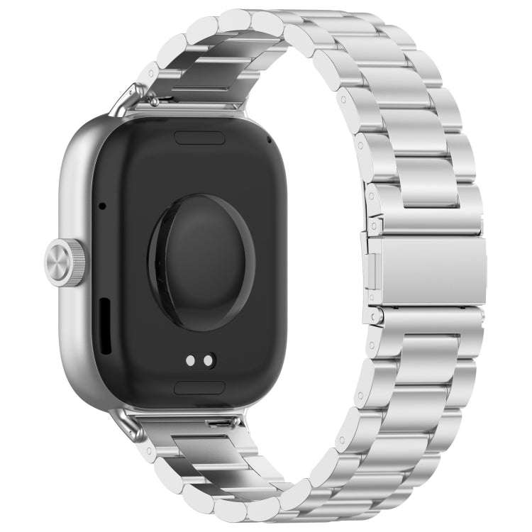 For Redmi Watch 4 / Watch 5 Three Bead Stainless Steel Metal Watch Band(Silver)