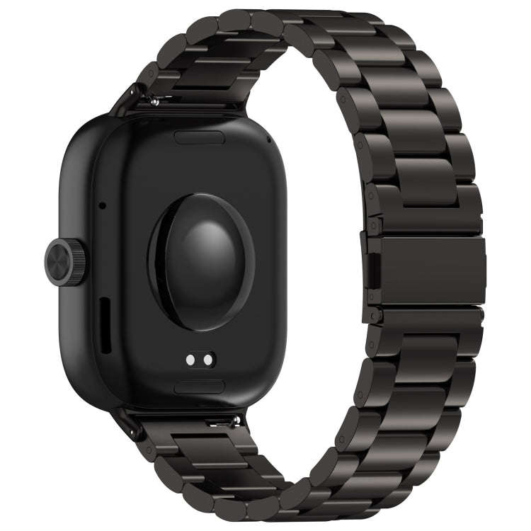 For Redmi Watch 4 / Watch 5 Three Bead Stainless Steel Metal Watch Band(Black)