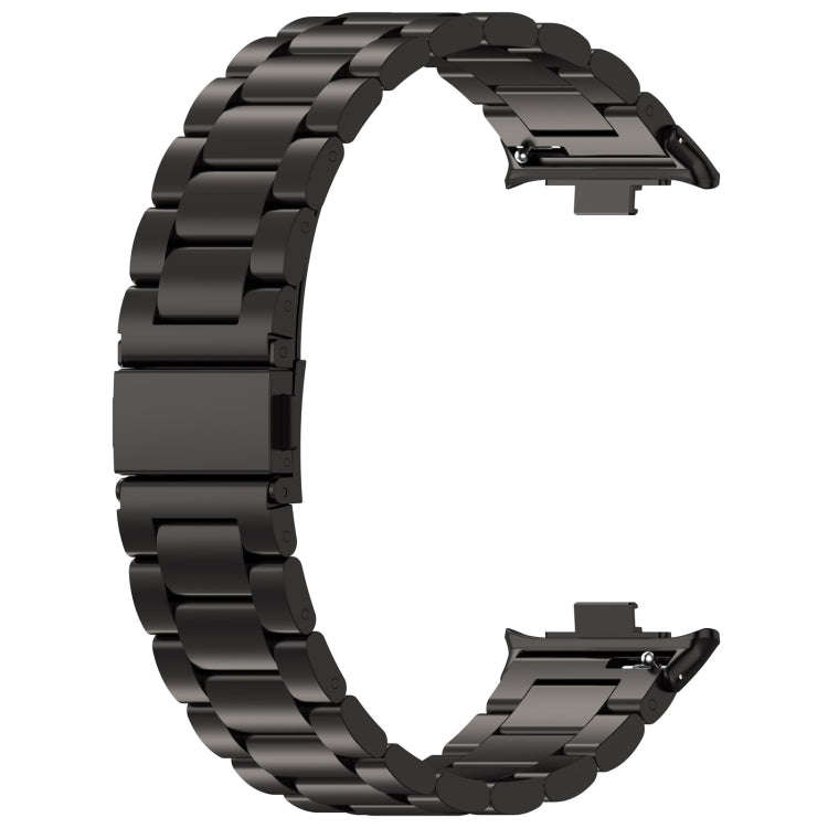 For Redmi Watch 4 / Watch 5 Three Bead Stainless Steel Metal Watch Band(Black)
