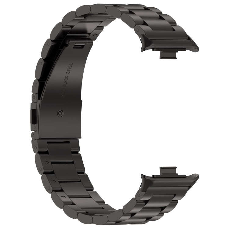 For Redmi Watch 4 / Watch 5 Three Bead Stainless Steel Metal Watch Band(Black)