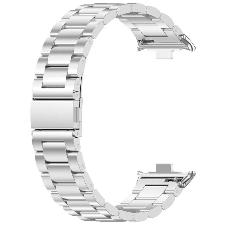 For Xiaomi Smart Band 9 Pro / 8 Pro Three Bead Stainless Steel Metal Watch Band(Silver)