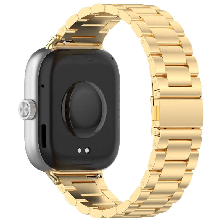 For Xiaomi Smart Band 9 Pro / 8 Pro Three Bead Stainless Steel Metal Watch Band(Gold)