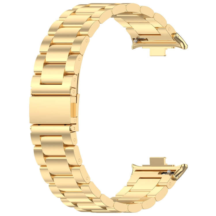 For Xiaomi Smart Band 9 Pro / 8 Pro Three Bead Stainless Steel Metal Watch Band(Gold)