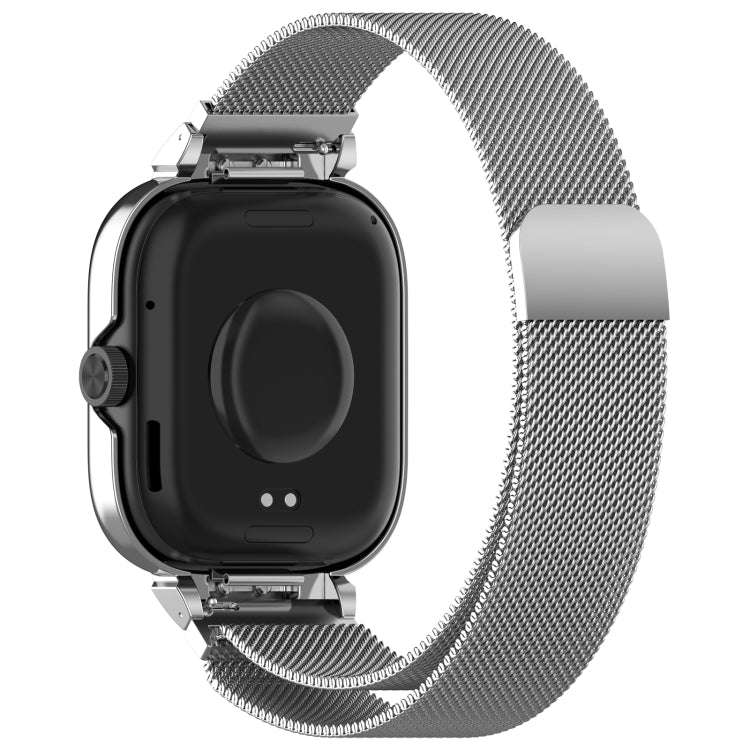 For CMF Watch Pro D395 Metal Frame + Milanese Integrated Magnetic Watch Band(Silver)