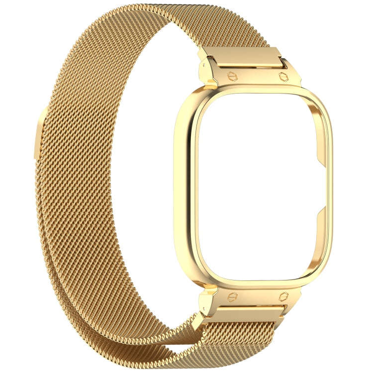 For CMF Watch Pro D395 Metal Frame + Milanese Integrated Magnetic Watch Band(Gold)
