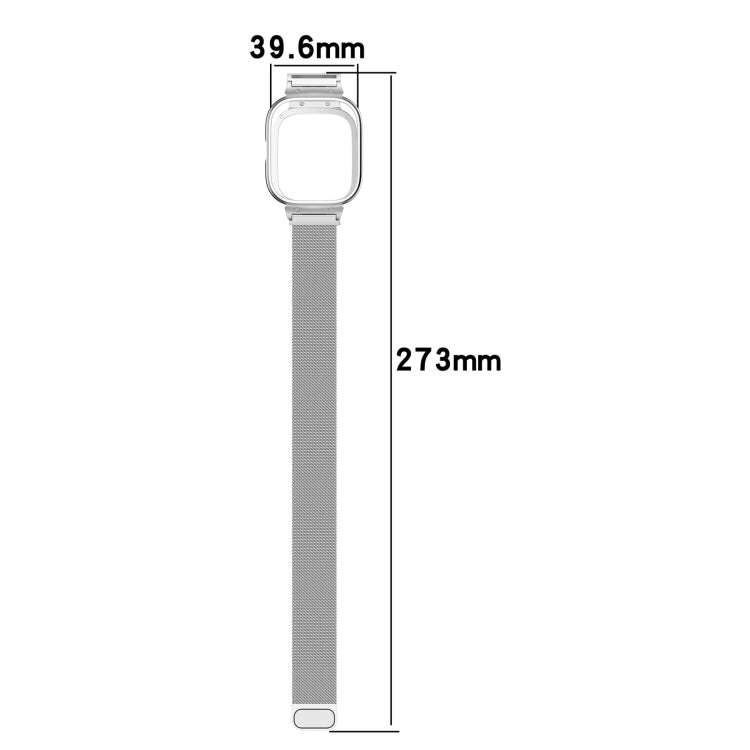 For CMF Watch Pro D395 Metal Frame + Milanese Integrated Magnetic Watch Band(Blue)