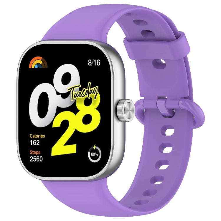 For Redmi Watch 4 / Watch 5 Solid Color Colorful Buckle Silicone Watch Band(Purple)