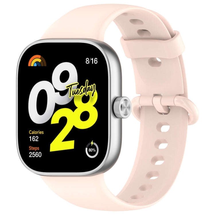 For Redmi Watch 4 / Watch 5 Solid Color Colorful Buckle Silicone Watch Band(Light Pink)