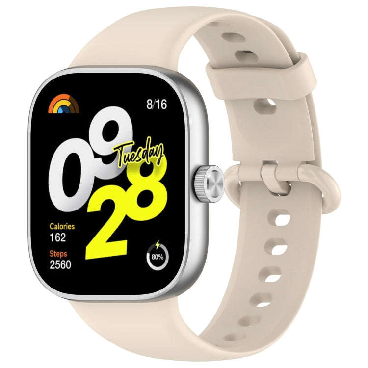 For Redmi Watch 4 / Watch 5 Solid Color Colorful Buckle Silicone Watch Band(Ivory White)