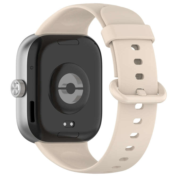 For Redmi Watch 4 / Watch 5 Solid Color Colorful Buckle Silicone Watch Band(Ivory White)