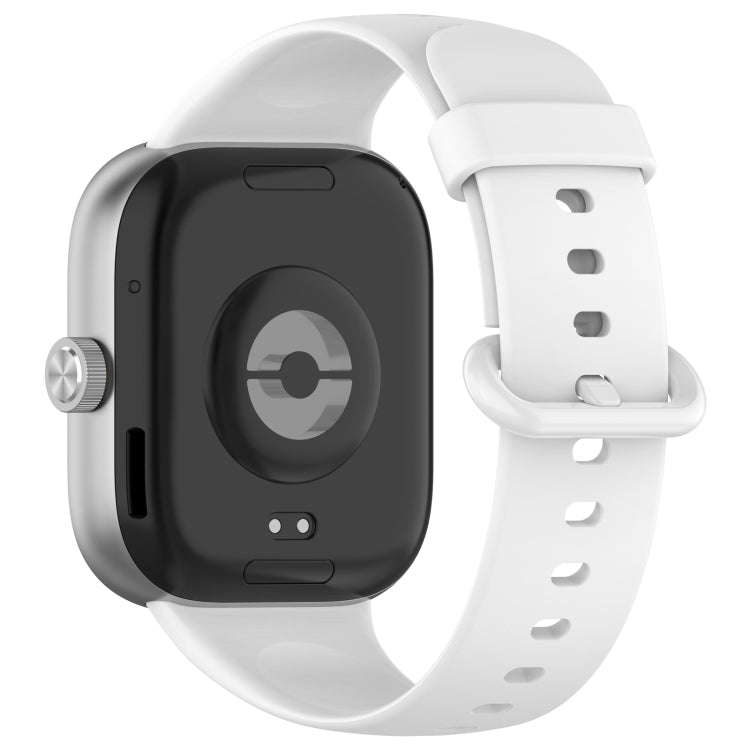 For Redmi Watch 4 / Watch 5 Solid Color Colorful Buckle Silicone Watch Band(White)