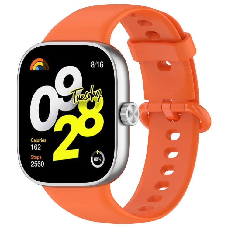 For Redmi Watch 4 / Watch 5 Solid Color Colorful Buckle Silicone Watch Band(Orange)