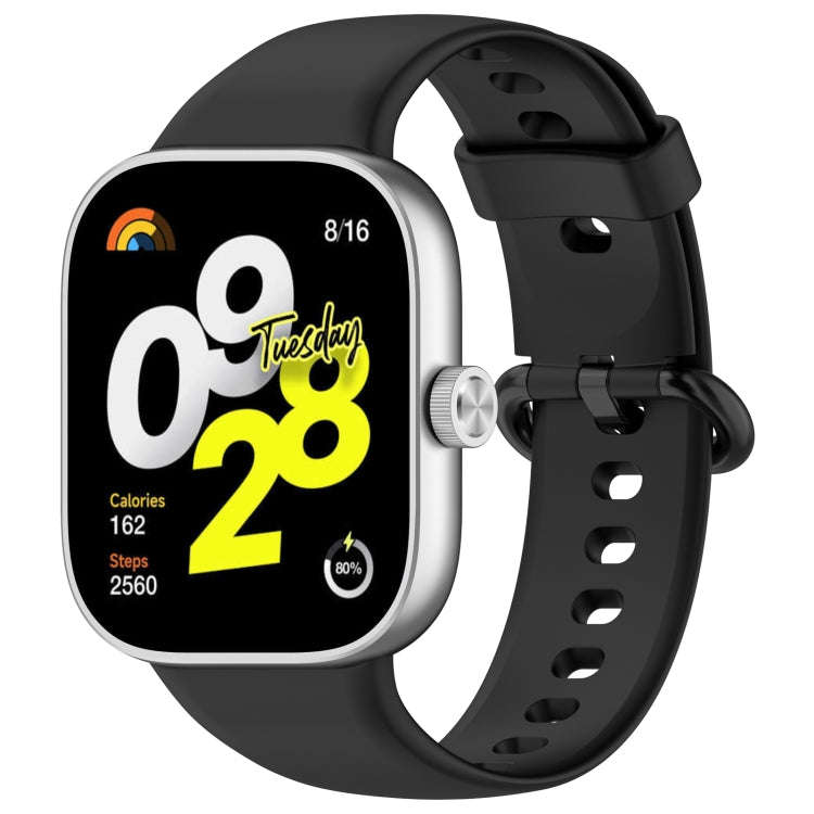 For Redmi Watch 4 / Watch 5 Solid Color Colorful Buckle Silicone Watch Band(Black)