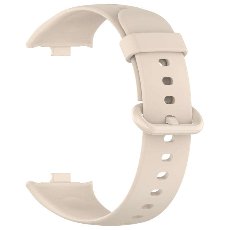 For Xiaomi Smart Band 9 Pro / 8 Pro Solid Color Colorful Buckle Silicone Watch Band(Ivory White)