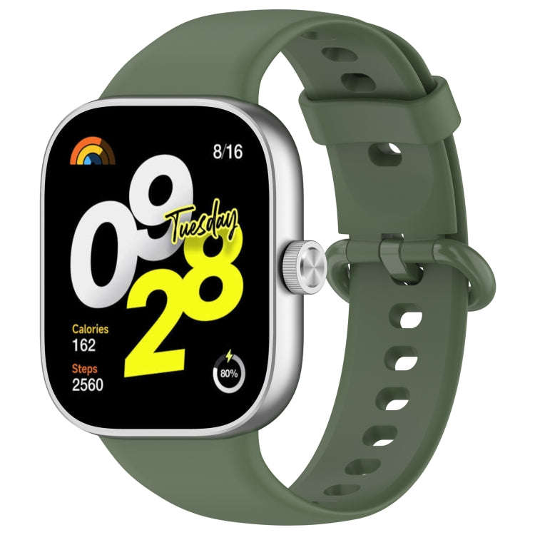 For Xiaomi Smart Band 9 Pro / 8 Pro Solid Color Colorful Buckle Silicone Watch Band(Dark Green)