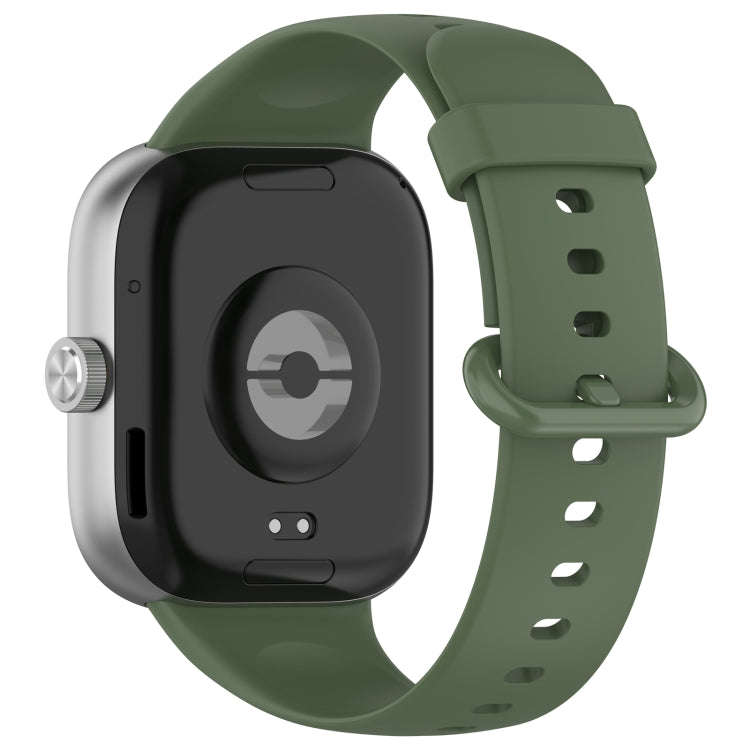 For Xiaomi Smart Band 9 Pro / 8 Pro Solid Color Colorful Buckle Silicone Watch Band(Dark Green)