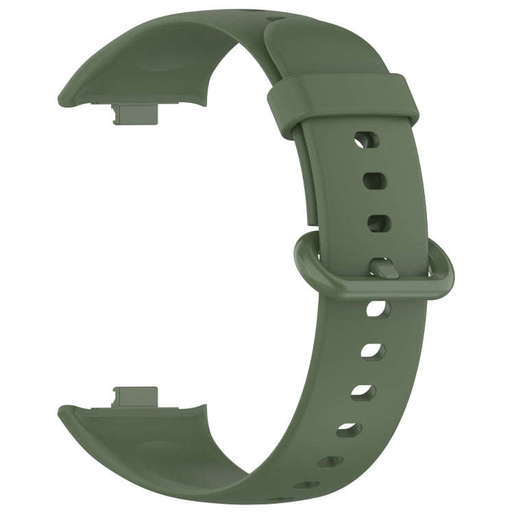 For Xiaomi Smart Band 9 Pro / 8 Pro Solid Color Colorful Buckle Silicone Watch Band(Dark Green)